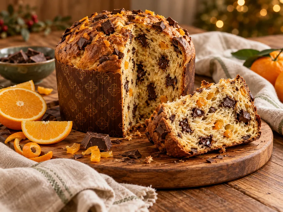 Panetone de laranja e chocolate amargo